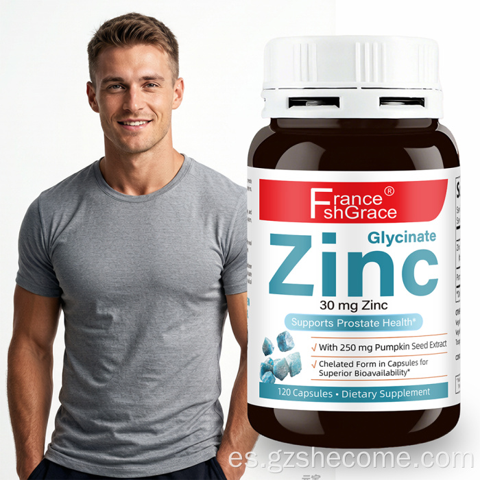 Shecome Cápsulas de glicinato de zinc Apoyo a la salud de la próstata
